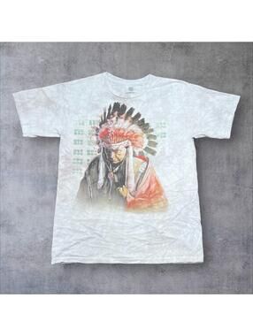 Vintage Y2K Native American Wildlife Tribe Center Graphic Mountain Men’s Tee L